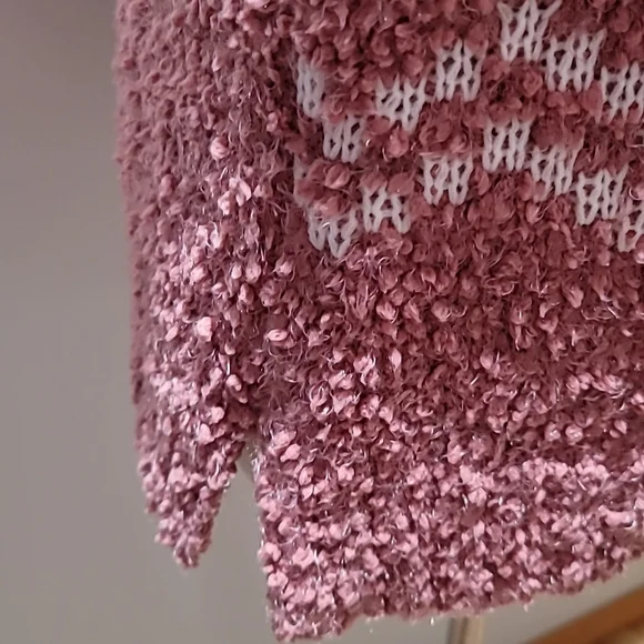 SONOMA XXL Mauve Cowlneck Long Sleeve Fair Isle Sherpa Comfy Cozy Sweater Top - Picture 8 of 13